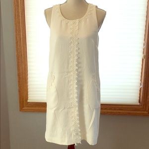 ECI White sleeveless dress.